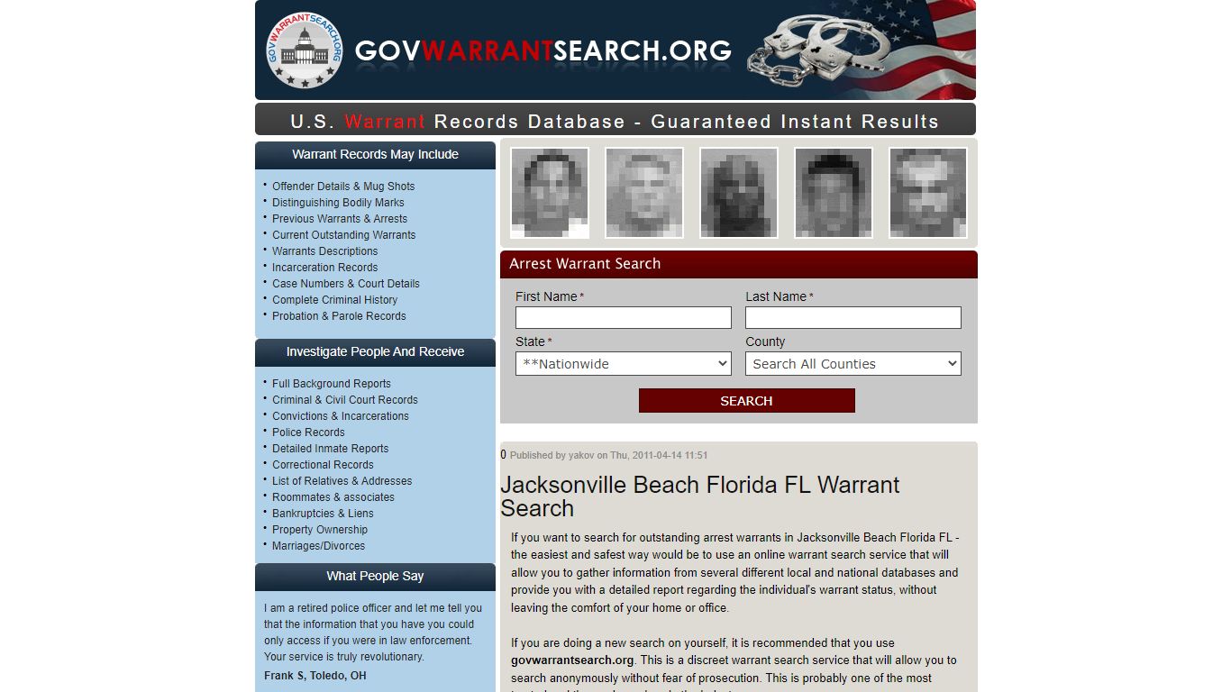 Jacksonville Beach | Warrant Search